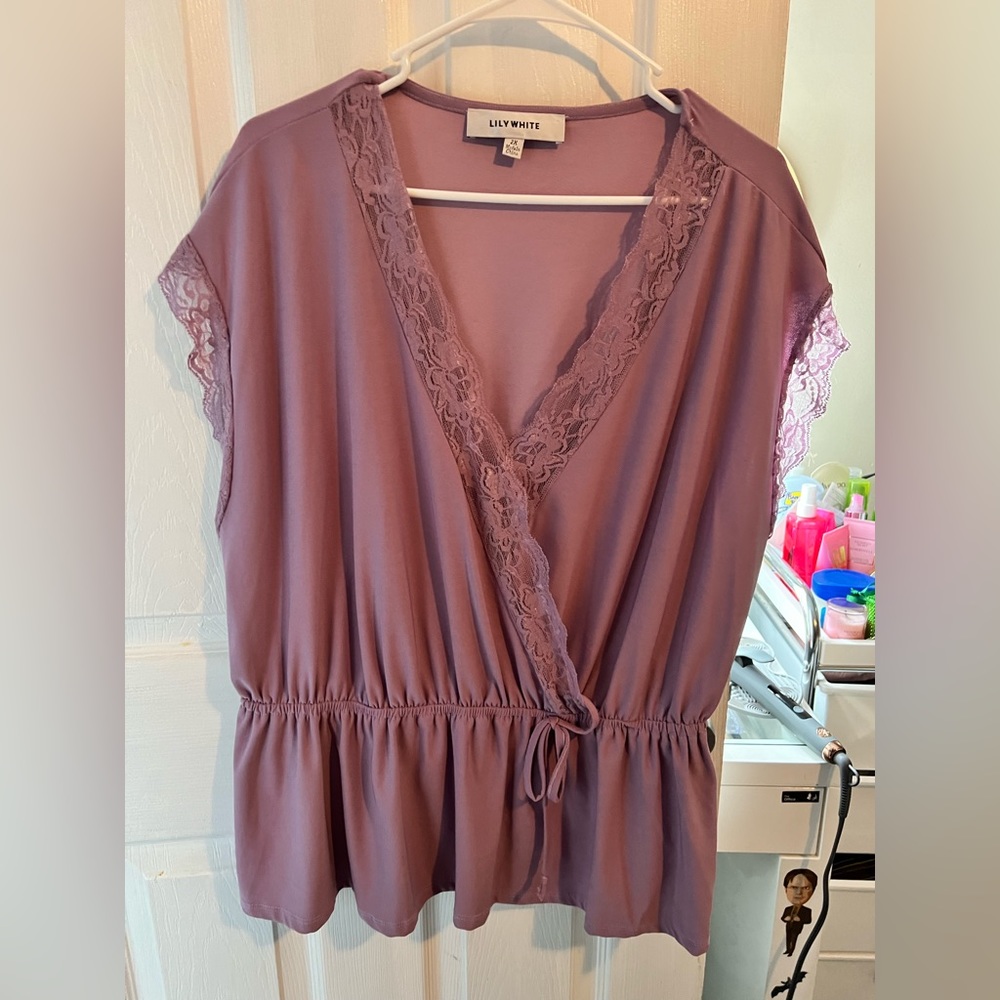 Purple Lily White shirt